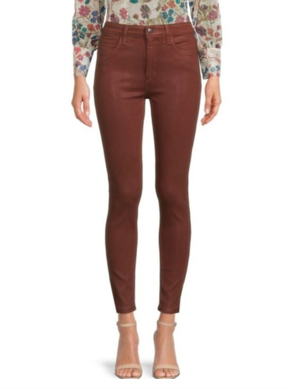 Joe's Jeans Saddleback Mauve Brown Coated Skinny Jeans Size 25 New